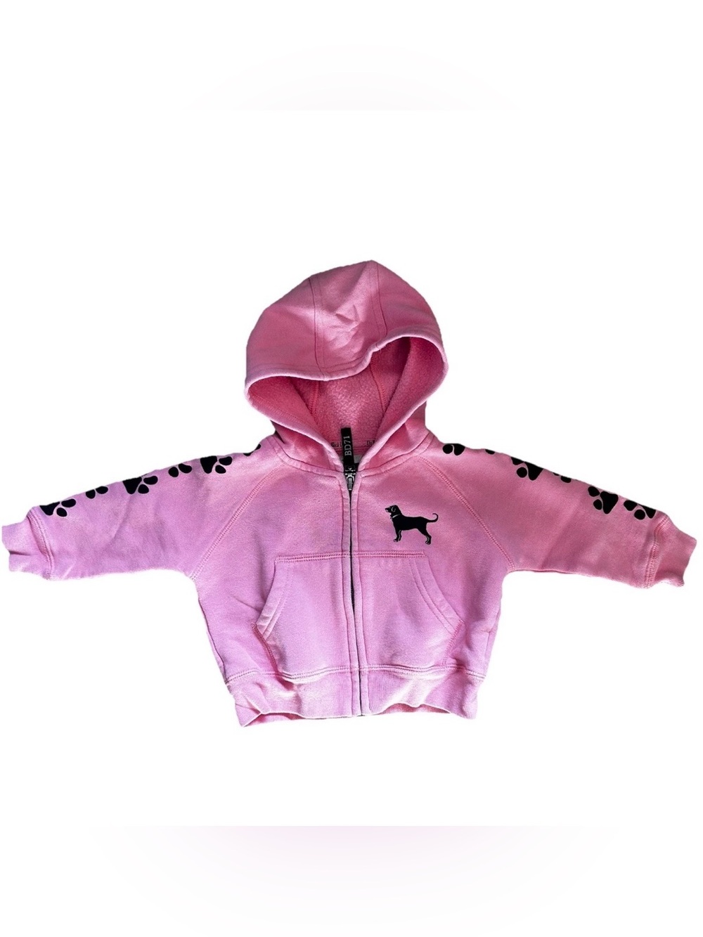 The Black Dog high quality adorable Pink baby girl Hoodie with Paw Print Sleeves